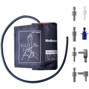 Small Blood Pressure Cuff Upper Arm 5.5"-9.5"(14-24cm) S Replacement BP Cuff for Small Arms Adult Cuff with 8 Connectors Compatible with Omron and Other Brands BP Monitors Small Blood Pressure Cuff Upper Arm 5.5"-9.5"(14-24cm) S Replacement BP Cuff for Small Arms Adult Cuff with 8 Connectors Compatible with Omron and Other Brands BP Monitors