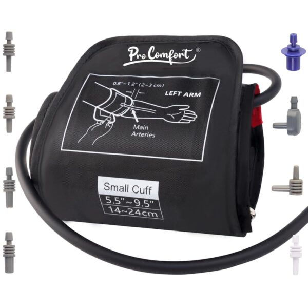 Small Pediatric Blood Pressure Cuff for Kids, Slim Arm, Child BP Cuff (5.9-9.5 Inches Arm Circumference), Replacement Cuff with 8 Connectors, Compatible with Most Monitors