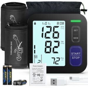 Upper Arm Blood Pressure Machine - 2 Size Cuffs, Medium/Large 9"-17" and Extra Large XL 13"-21" for Big Arms, Accurate Automatic Digital BP Machine for Home Use, Large Backlit... Upper Arm Blood Pressure Machine - 2 Size Cuffs, Medium/Large 9"-17" and Extra Large XL 13"-21" for Big Arms, Accurate Automatic Digital BP Machine for Home Use, Large Backlit...