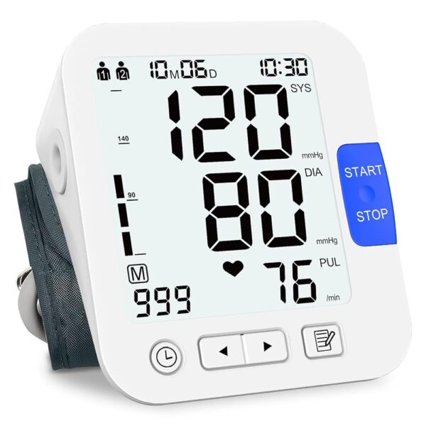 Upper Arm Blood Pressure Monitor, Clinical-Grade Automatic for Home Use, 999x2 Memory, XL Adjustable Cuff (M/L 9"-17"), Large Backlit LCD, Accurate Digital BP Machine with Dual...