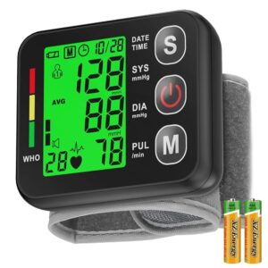 Wrist Blood Pressure Monitor -Bp Monitor, Automatic Blood Pressure Cuff 13.5-19.5 cm, High Accuracy, Backlit LCD Screen - 2 * 99 Sets of Memory for Home/Travel/Office Use Wrist Blood Pressure Monitor -Bp Monitor, Automatic Blood Pressure Cuff 13.5-19.5 cm, High Accuracy, Backlit LCD Screen - 2 * 99 Sets of Memory for Home/Travel/Office Use