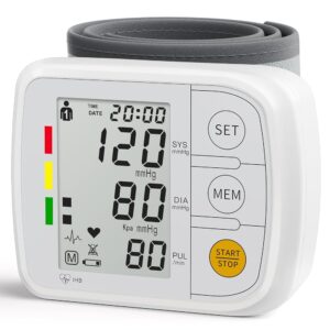 Wrist Blood Pressure Monitors for Home Use Blood Pressure Machine with Bp Cuff 5.47-7.68", Voice Broadcast, 2x120 Memory, Measurable Board Carrying Case and AAA Battery Bp...