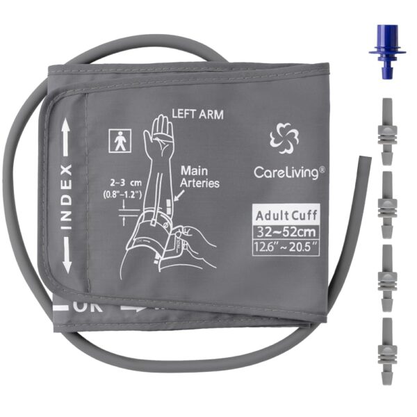XL Blood Pressure Cuff 12.6”-20.5” Inches (32-52CM), Adult Cuff, Compatible with Most Monitors, ARM Blood Pressure Replacement Cuff with 5 Connectors XL Blood Pressure Cuff 12.6”-20.5” Inches (32-52CM), Adult Cuff, Compatible with Most Monitors, ARM Blood Pressure Replacement Cuff with 5 Connectors